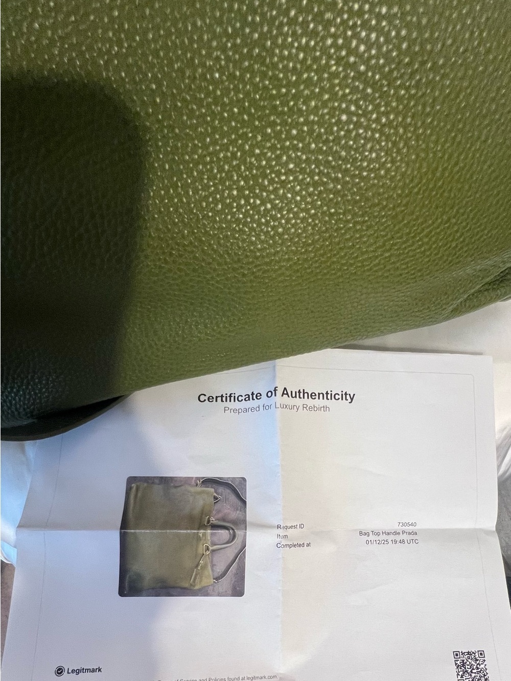 Authentic Prada Cedro Vitello Daino Leather Large Shopping Tote & Wallet. - Picture 8 of 17
